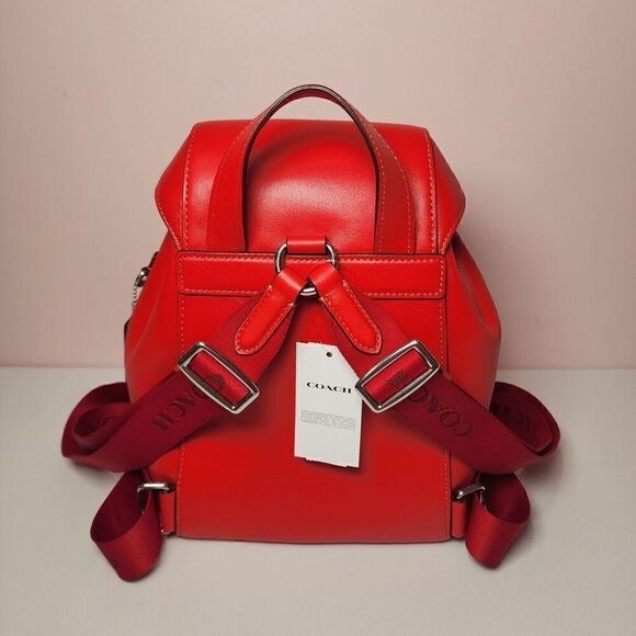 NWT Coach CR100 Pace Backpack Smooth Leather Miami Red - Picture 3 of 7